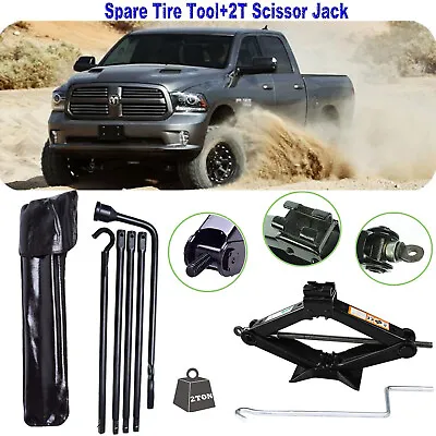 Spare Tire Tools Kit + Scissor Jack For For 2015 2014 2013 2012 Dodge Ram 1500 • $70.81