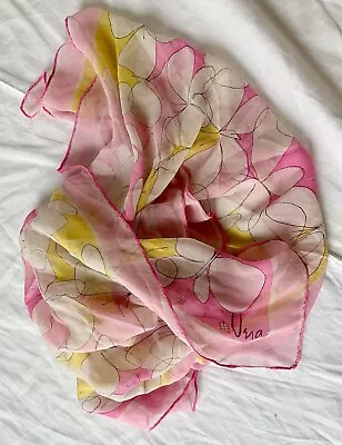 VINTAGE VERA NEUMANN SILK SCARF VERASHEER Mod GO GO Butterflies 27 X28  VTS08 • $29.99