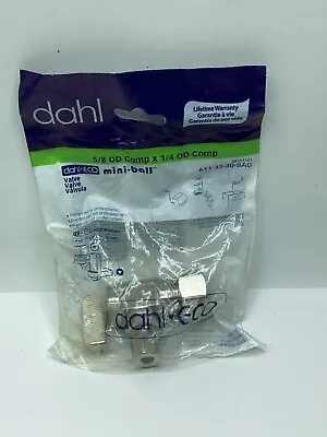 (QTY 2) Dahl Mini-Ball Mini-Ball Valve 611-33-30-BAG 5/8 OD Comp X 1/4 OD Comp • $16.49