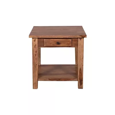 Hawthorne Collections Sante Fe Solid Sheesham Wood End Table - Brown • $279.99