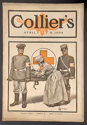 April 9 1904 Collier's: Red Cross At Russo-Japanese War By JC Leyendecker  • $19.99