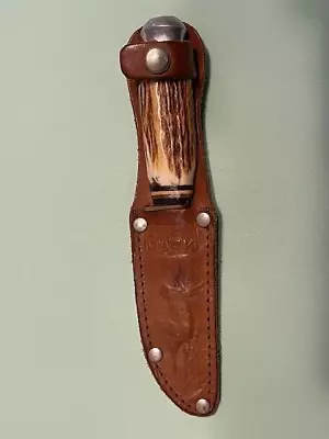 Edge Mark Brand Solingen Germany 491 Stag Vintage Hunting Knife With Sheath • $59