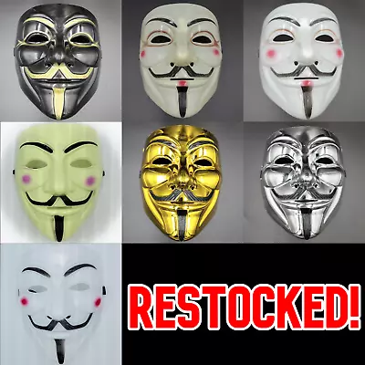 $6.98 • Buy V Vendetta Guy Fawkes Anonymous Hacker Face Mask HalloweenCosplay Party Prop