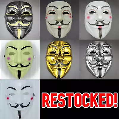 V Vendetta Guy Fawkes Anonymous Hacker Face Mask HalloweenCosplay Party Prop • $6.89