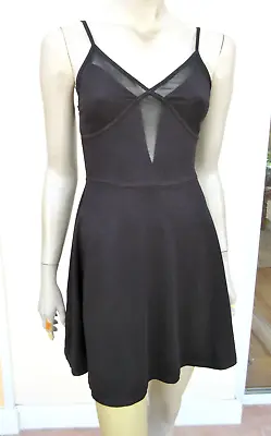 Miss Selfridge - Womens Dress Size 8/10 - Black Strappy Stretch Cotton Mini • $9.88