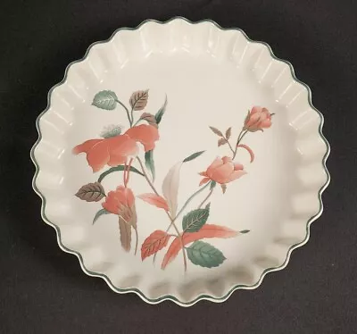 Mikasa Silk Flowers Japan 8  Quiche Tart Dish Ultra Ceram Bake & Serve Pink • $12.99