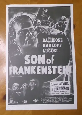  Son Of Frankenstein  Rathbone Karloff Lugosi Also  At The Circus  Marx Bros. • $20