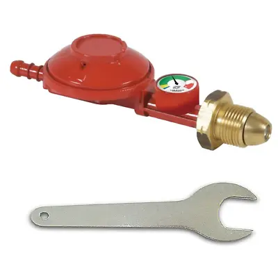 Propane Gas Regulator BBQ Camping 37mbar C/w Gauge + Spanner Fits Calor Bottles • £13.60