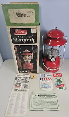 Vintage NOB Coleman Model 200A Red Lantern Unfired W/ Box And Mantles 200A195 • $499.99