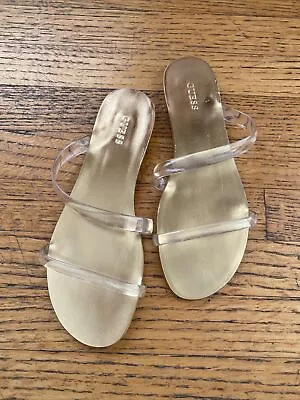 GUESS Nericea Women’s Sandals Shoes Clear New Size 6.5 • $17.99