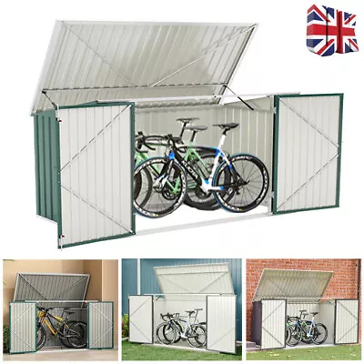 Lockable Metal Garden Patio Bin Store Bicycle Bike Shed Storage Tool Container U • £139.99