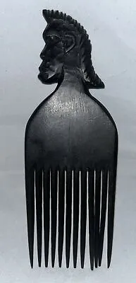 Vintage Hand Carved Ebony Wood Afro Pick Comb Traditional African Tribal MCM • $22