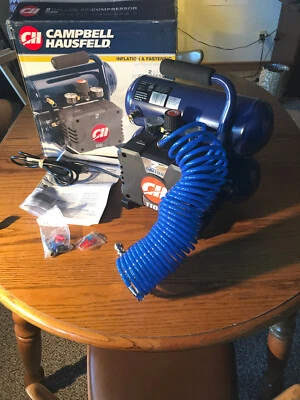 $44 • Buy Campbell Hausfeld 2gal Air Compressor W/Accessories,100psi,1/3HP, Oil Free Air