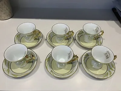 6 X Mint Boxed Limoges Bernardaud Frivole Arabes Coffe/tea Cup Saucer Set • £349.99