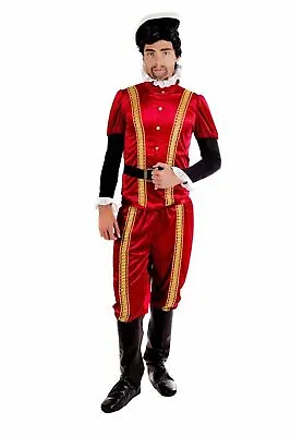 Mens Tudor Earl Costume M - XL Adult Medieval Lord Prince Gentleman Fancy Dress • £41.99