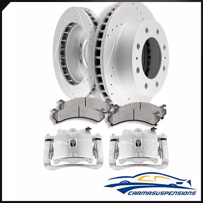 Front Brake Rotors Calipers Ceramic Pads For Chevrolet Avalanche Express 2500 HD • $261.61
