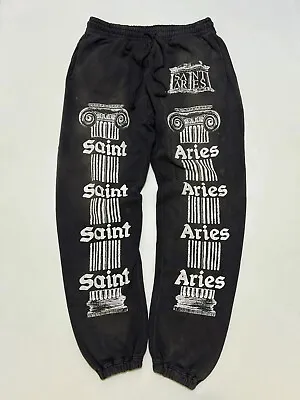 Saint Aries Faded Black Mens Womens Saint Cotton Jogger Sweatpants • $149.17