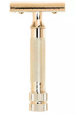 Merkur Classic 2-Piece Double Edge Safety Razor Gold Plated Germany - READ • $59.99