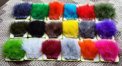Fly Tying Marabou Feather.  (18) Large Pack.. Assorted Colors.. Free Shipping. • $59.90