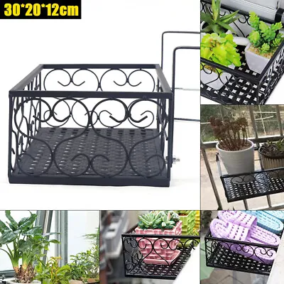 Metal Hanging Plant Basket Planter Flower Pot Holder Garden Balcony Decor Black • $20.14