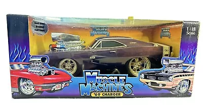Muscle Machines TOO HOT PURPLE '69 DODGE CHARGER 1:18 Scale Car New In Box   • $79.99