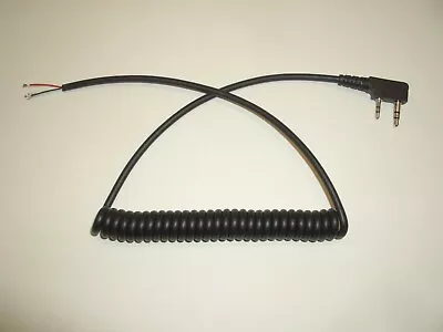 2-pin 4-wire Trs Coiled Microphone Cable For Baofeng Kenwood Wouxun Lll237627001 • $11.95