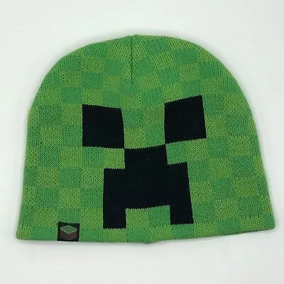 Minecraft JINX Kids Green Creeper Knit Beanie Acrylic Winter Hat Cap • $9.50