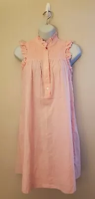 J Crew Smocked Ruffle Neck Sleeveless XXS Pink 100% Cotton Dress • $19.99