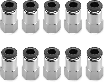 Push To Connect Air Fittings 10 Pack 1/4  Tube OD X 1/8  NPT Female Pneumatic • $9.78