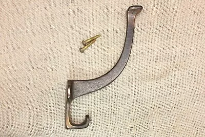 Old Coat Hook Mission House Clothes Tree Bath Robe Hanger Iron Vintage Brass • $25.41