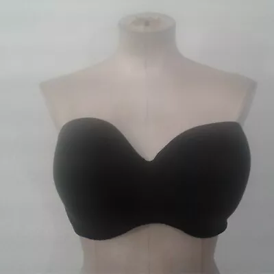Women's Victoria Secret Black Lined Strapeless Bretelles Bra Size 38DDD • $6.75