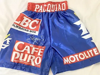 $211 • Buy Manny Pacquiao Autographed Boxing Trunks Psa Coa