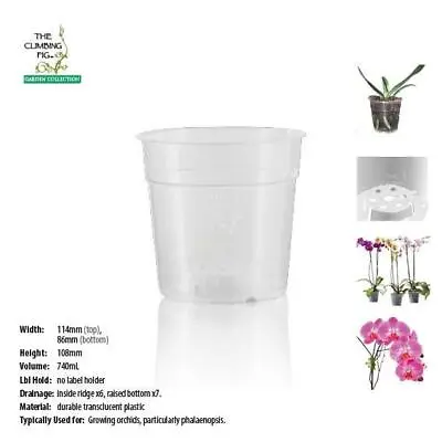 $27.90 • Buy 120mm Teku Round CLEAR Plastic Pots. Suits Phalaenopsis & Orchid Plants
