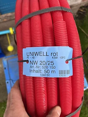 50 Meters 20/25mm Red Flexible Solid Conduit • £40