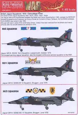 Kits World Decals 1/48 SEPECAT JAGUAR GR1A Camouflage Finish • $12.99