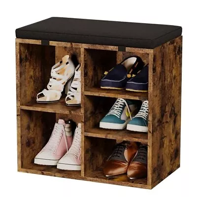 Shoe Bench Entryway With Storage Shoe Rack Bench With Cushion Cubby Seat Sh... • $59.65