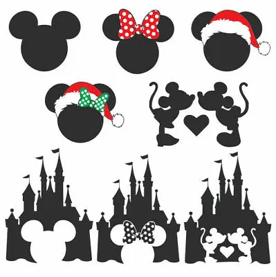 Mickey Minnie Mouse Disney Castle Christmas Designs Iron On Tshirt Transfer • £2.99