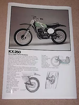 1976 KAWASAKI KX250 VINTAGE MOTORCYCLE AD POSTER 36x25 9MIL PAPER • $39.95