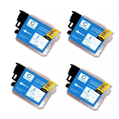 4 Pack Cyan Ink Cartridges Compatible For Brother LC61 MFC-J410W MFC-J415W Blue • $5.89