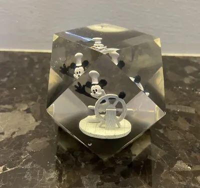 Mickey Mouse Steamboat Willie Acrylic Paper Weight Facet Lucite • $14.99