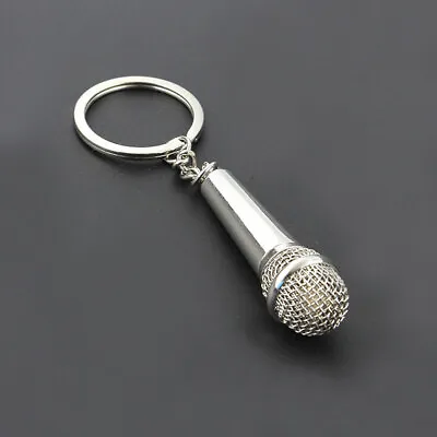 Hip-hop Microphone Metal Keychain For Woman Men Mini Microphone Key Ring Car Key • $2.83