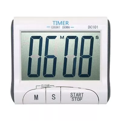 £5.53 • Buy White Magnetic LCD Digital Kitchen Timer Count Down Egg Cooking Alarm Clock