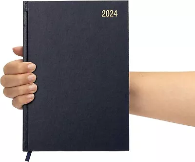 2024 Diary A5 Week To View Diary Office Full Year Planner Hardback Navy • £2.99