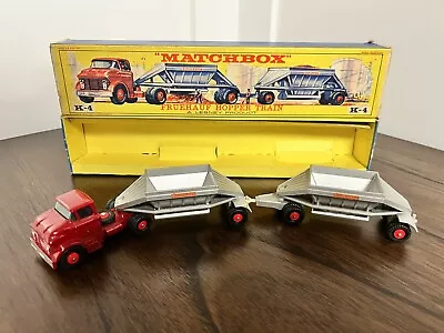 MATCHBOX LESNEY KING SIZE FRUEHAUF HOPPER TRAIN K4 K-4 VERY NEAR PERFECT W/ BOX • $159.99