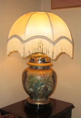 £87.50 • Buy Chinese Hand Painted Cloisonne Porcelain Duck Lotus Flower Ginger Jar Lamp Base