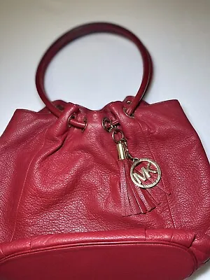 Authentic Michael Kors Jet Set East-West Medium Leather Tote Bag Red • $20