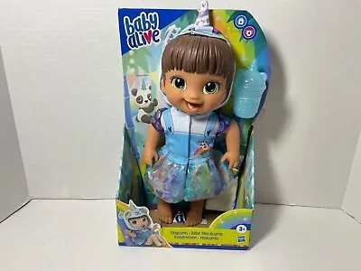 Baby Alive Tinycorns Doll Panda Unicorn Blue Outfit Bottle Diaper Brand New • $44.43