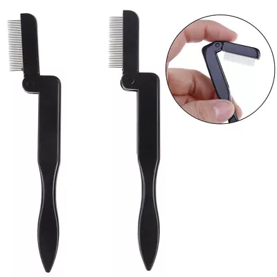 Foldable Eyelash Comb Metal Eyebrow Brush Tool Mascara Separator Lash  Hf ❤TH • $1.48