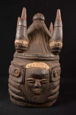 20821 African Old Mende Helmet Mask / Burkina Faso • $301.27