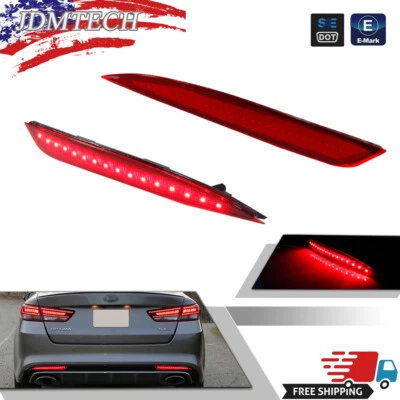 $26.49 • Buy For 16-18 Kia Optima K5 Red Bumper Tail Light, Brake Light&Signal Light (3 In 1)